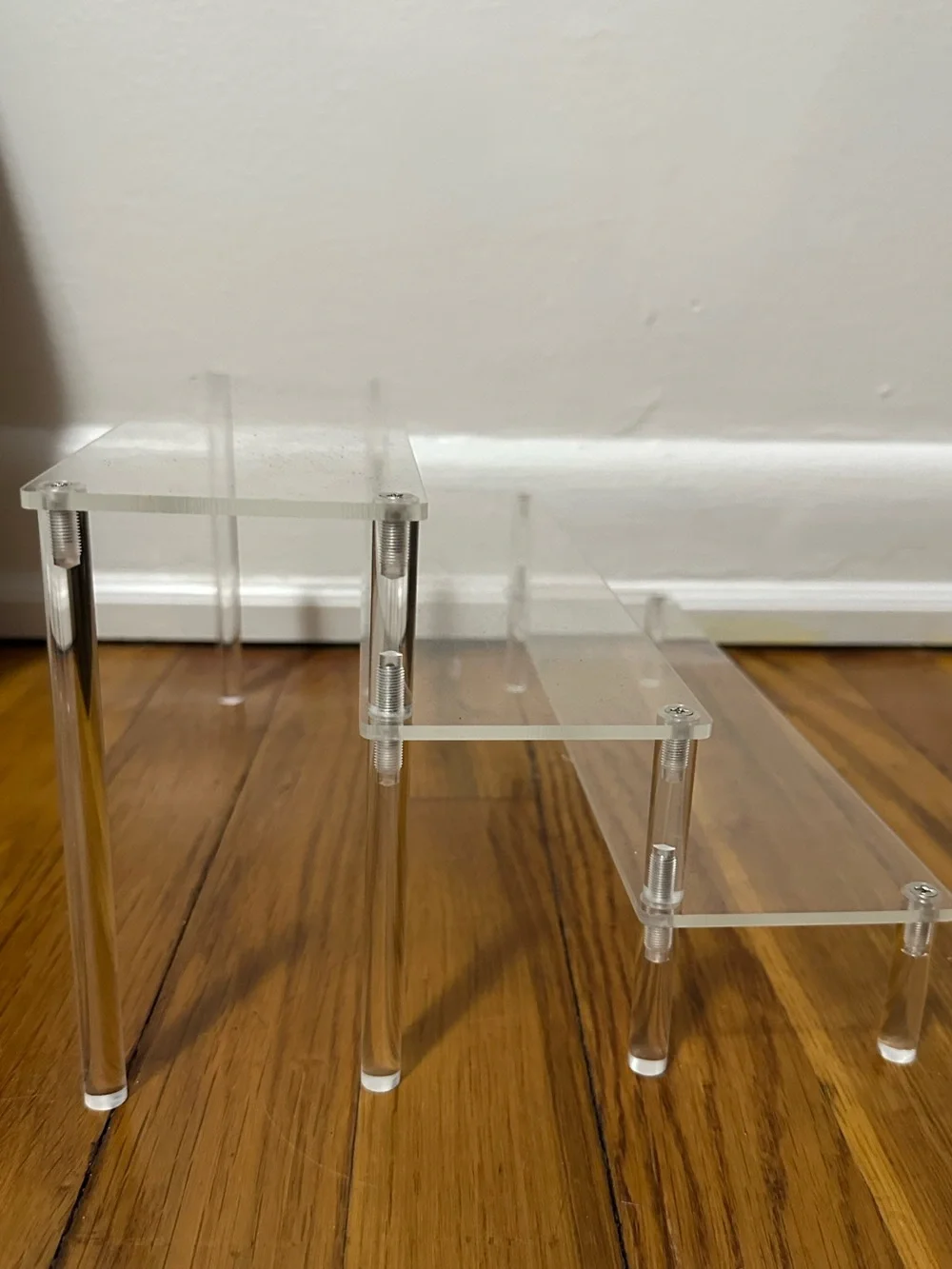 Acrylic and Wood 3-Tier Display Stand - Clear